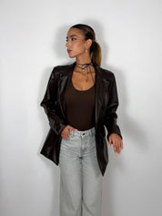 Blazer similpelle - Moro