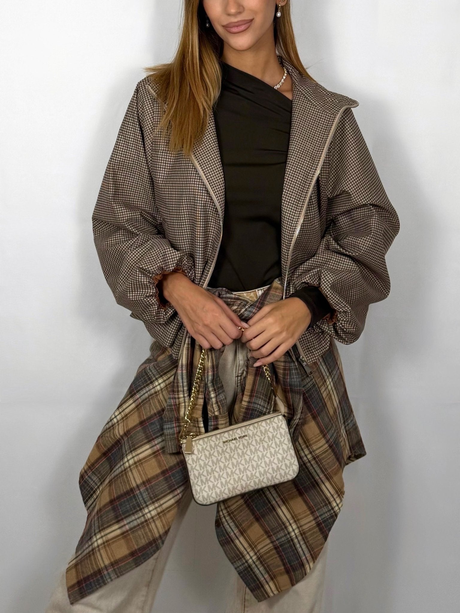 Bomber Pied de Poule - Moka