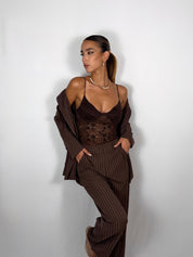 Tailleur gessato - Brown