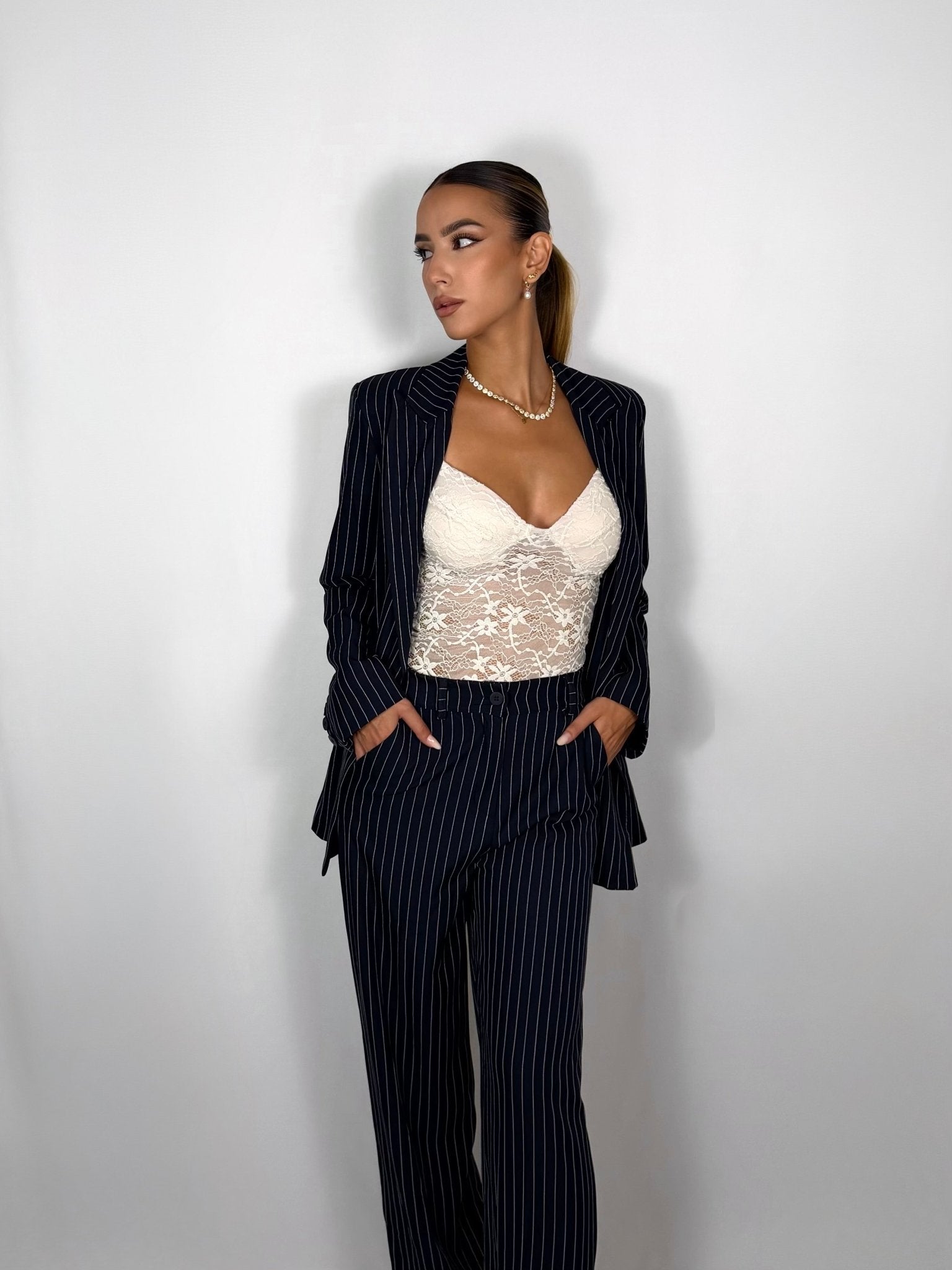 Tailleur gessato - Blu Navy