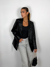 Blazer similpelle - Nero