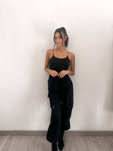 Pantaloni cargo con lacci
