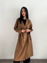 Trench similpelle lungo