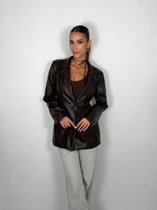 Blazer similpelle - Moro