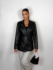Blazer similpelle - Nero