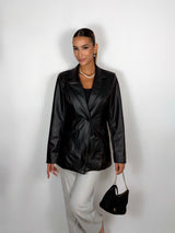 Blazer similpelle - Nero