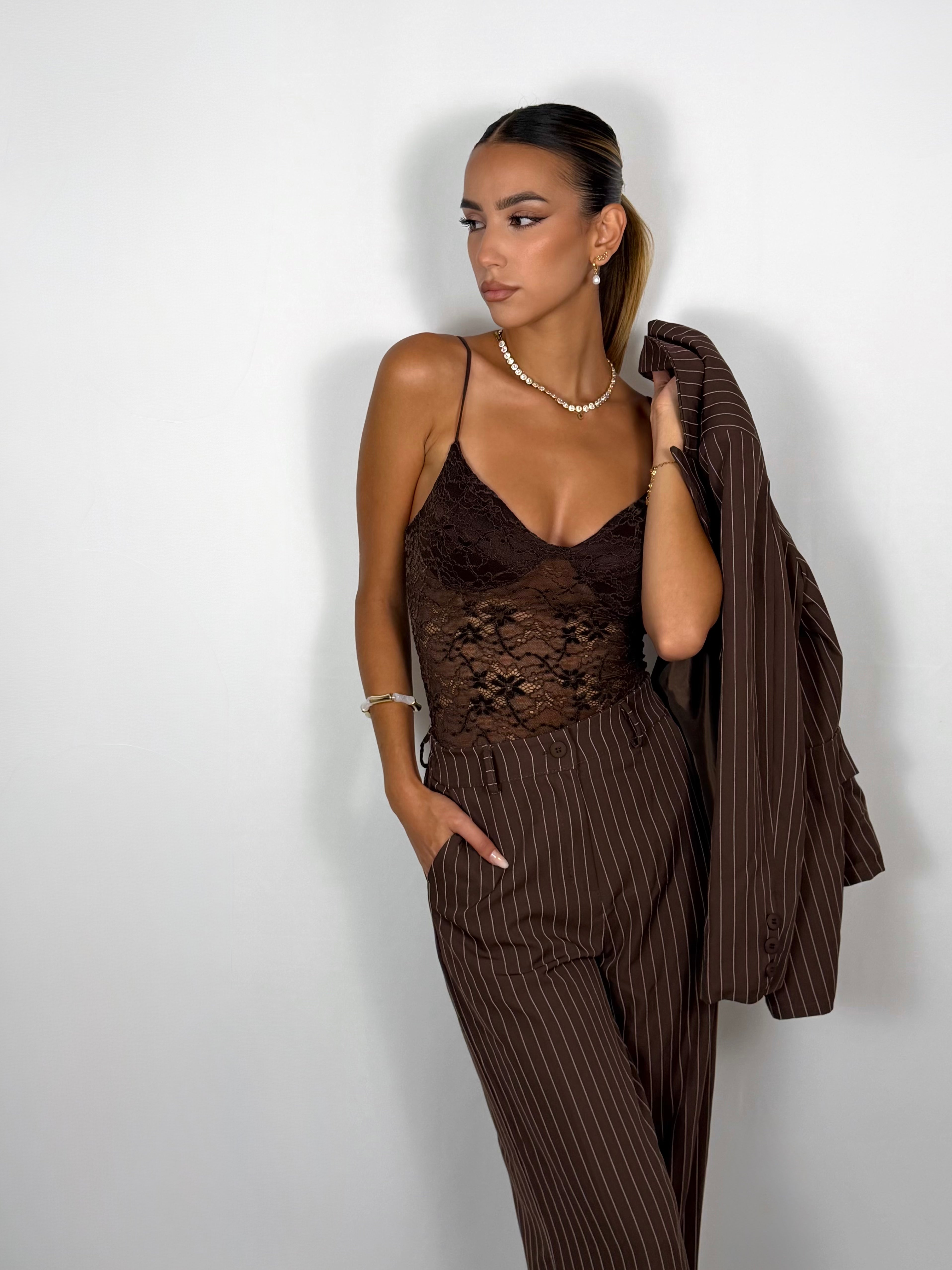 Tailleur gessato - Brown