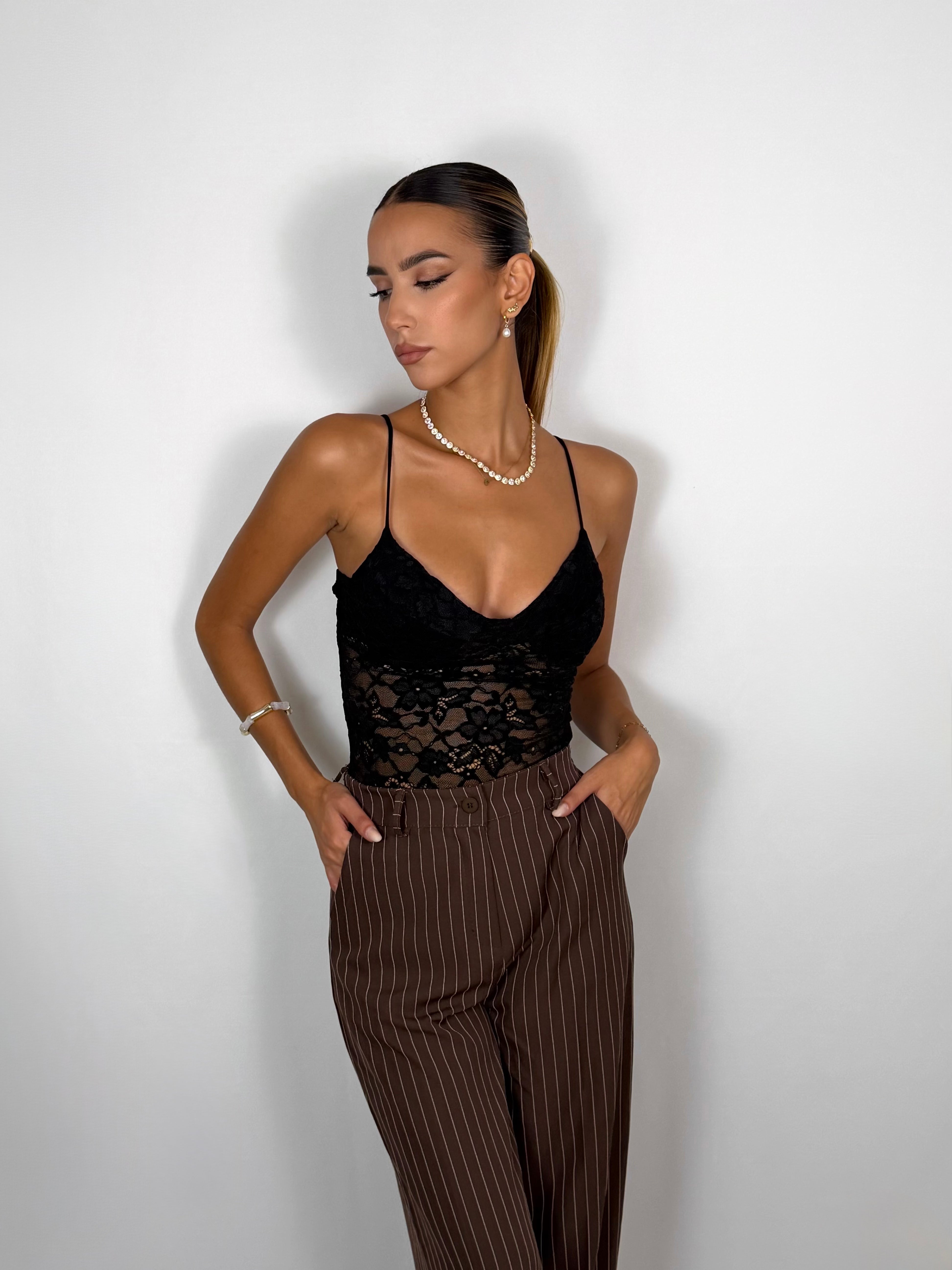 Top pizzo - Nero