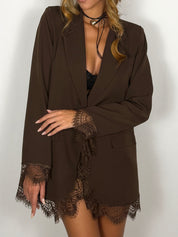 Blazer merletto - Moka