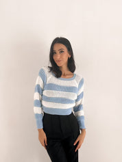 Maglione corto a righe
