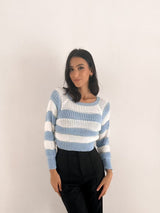 Maglione corto a righe